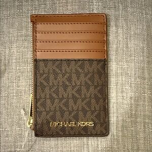 Michael Kors Tan and Brown Card Holder